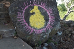 Image of the sacred stone in the Matar Banom Temple in the village of Marichaguda